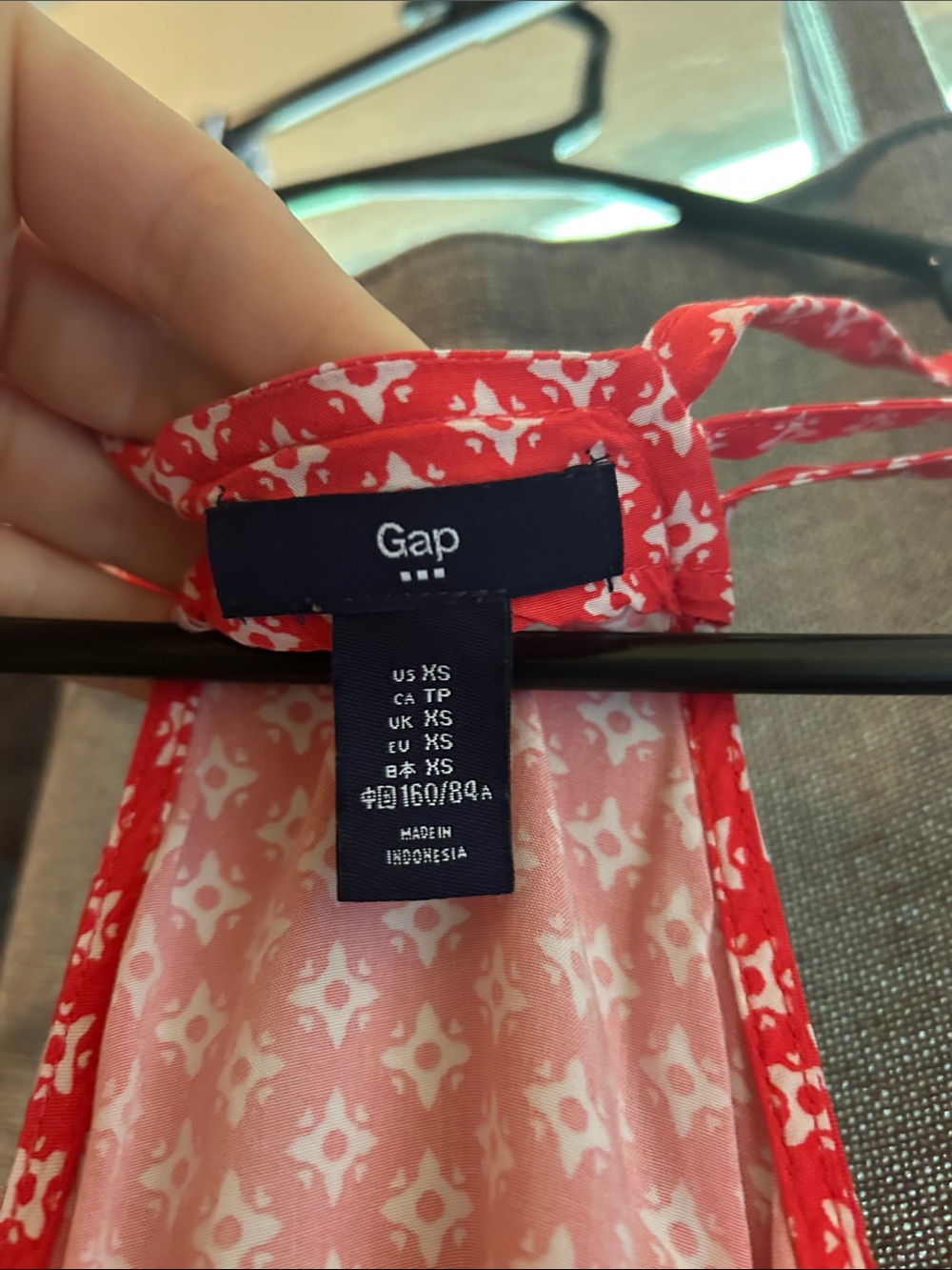 GAP Red Patterned Racerback Mini Dress - Picture 2 of 5